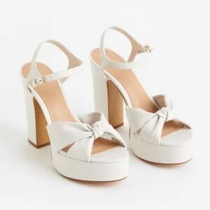 H&M White Platform Heels